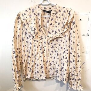 Zara Cream Floral Women's Top